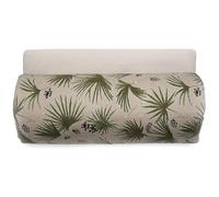 Housse d'édredon 80x200 cm Lin lavé Motif végétal Palawan Beige Sauge