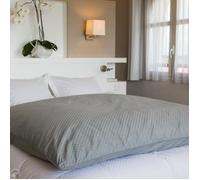 Housse d'édredon - CASTEX COUETTES NATURELLES - 140x160 cm - Coton jacquard - Gris clair - Lavable à 40°