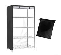 Housse d'étagère de rangement imperméable en maille de PVC avec façade transparente pour racks métalliques à 5 niveaux, protection d'étagère extérieure pour garage ou jardin, convient pour 122 x 45 x