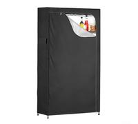 Housse d'étagère en fil de fer en tissu Oxford 210D robuste avec accès à fermeture éclair et poches latérales pour étagères de cuisine, garage, étagères noires (121,9 x 45,7 x 182,9 cm)