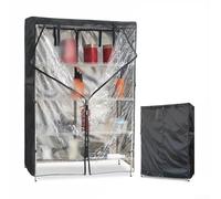 Housse d'étagère en tissu Oxford 210D avec façade transparente et double système de fermeture éclair en T pour intérieur et extérieur (36 x 19 x 157,5 cm)