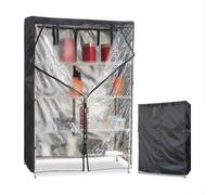 Housse d'étagère Oxford 210D avec façade en PVC transparent et système d'étanchéité à fermeture éclair en T pour protection contre la poussière, l'humidité et les UV (122 x 48 x 183 cm)