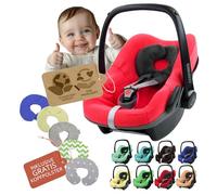 Housse d'été en tissu éponge - Housse pour coque bébé - Siège auto compatible avec Maxi Cosi Pebble et Pebble Plus, avec repose-tête gratuit (coral)