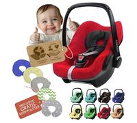 Housse d'été en tissu éponge - Housse pour coque bébé - Siège auto compatible avec Maxi Cosi Pebble et Pebble Plus, avec repose-tête gratuit (rouge)