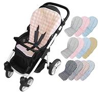 Housse d'été pour poussette bébé - Coton - Matelas pour poussette universel - Marque Vizaro - Rose à carreaux Vichy - Coton premium 100 %