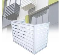 Housse d'extérieur pour climatiseur - 100 x 50 x 70 cm, toit plat blanc, clôture à condensateur 1,5p/3p pour dissimulation, protection durable pour unités CVC