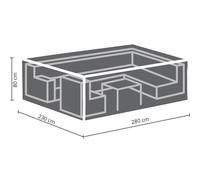 Perel Tools Housse rectangulaire pour salon de jardin 280 x 230 x 80 cm imperméable bâche robuste UV