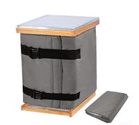 Housse d'hiver imperméable et coupe-vent en tissu Oxford 600D pour ruche d'abeilles, antigel, gris