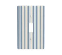 Housse d'interrupteur à bascule simple décorative à rayures bleues et blanches pour cuisine, ferme, chambre à coucher, salle de bain