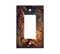 Housse d'interrupteur à bascule simple Dragon - Ciel de feu épique - En plastique - Taille standard - Pour maison, salon, chambre à coucher, salle de bain