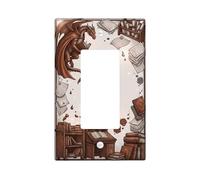 Housse d'interrupteur à bascule simple Dragon - Vintage - Livres - Bureau - Sans plastique marron - Taille standard - Accents muraux pour salon, chambre à coucher, maison ou bureau
