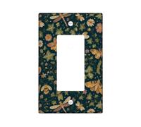 Housse d'interrupteur à bascule simple en forme de papillon, libellule botanique, printemps, vert foncé, en plastique, taille standard, pour maison, salon, chambre à coucher, salle de bain