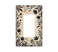 Housse d'interrupteur à bascule simple florale, feuille de vigne organique, ressort en plastique noir, taille standard, accents muraux pour maison, salon, chambre à coucher, salle de bain