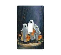 Housse d'interrupteur à bascule simple pour cuisine, ferme, chambre à coucher, salle de bain - Motif fantômes mignons marchant dans la vieille forêt - Citrouilles