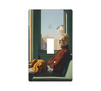 Housse d'interrupteur à bascule simple pour cuisine, ferme, chambre à coucher, salle de bain - Motif homme solitaire assis sur un canapé