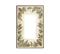 Housse d'interrupteur à bascule simple pour salle de bain - Chêne rustique naturel - En plastique vert automne - Taille standard - Pour maison, salon, nouvel appartement