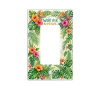 Housse d'interrupteur à bascule simple pour salle de bain - Feuilles tropicales de la nature - Feuillage d'été vert - En plastique - Taille standard - Plaques d'interrupteur mural pour maison, salon