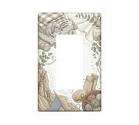 Housse d'interrupteur à bascule simple pour salle de bain - Fil rustique à tricoter - En plastique beige - Taille standard - Pour salon, chambre à coucher, maison et bureau