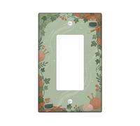 Housse d'interrupteur à bascule unique en fil de fer, confortable inspirée de la nature, bouteille d'encre de lierre en plastique vert automne, taille standard, plaques murales décoratives pour salon