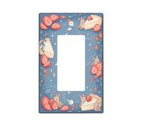 Housse d'interrupteur à bascule unique en forme de fraise - En plastique bleu - Taille standard - Décoration pour la maison, le salon, la chambre à coucher, la salle de bain