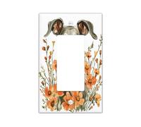 Housse d'interrupteur décorative à l'aquarelle de lévrier d'automne à 1 voie, plaque murale à motif floral d'automne pour animal de compagnie, taille standard, plaque frontale électrique pour chambre