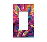 Housse d'interrupteur décorative amusante en forme de chien chihuahua à 1 voie, plaque murale pop art chien, taille standard, plaque frontale électrique pour chambre à coucher, salon