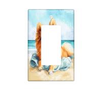 Housse d'interrupteur décorative amusante en forme de chien de Poméranie à bascule simple, couverture murale d'été en forme de chien de Poméranie, taille standard, plaque frontale électrique pour