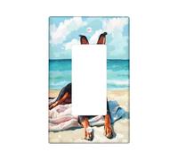 Housse d'interrupteur décorative amusante en forme de chien Doberman à bascule unique, couverture murale d'été en forme de chien, taille standard, plaque frontale électrique pour chambre à coucher