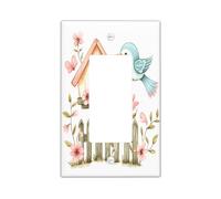 Housse d'interrupteur décorative pour interrupteur 1 gang à bascule simple, couverture murale d'oiseaux amusants de ferme, taille standard, plaque frontale électrique pour enfant, printemps été