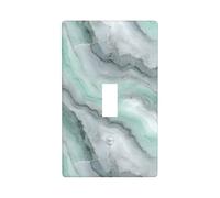 Housse d'interrupteur en marbre de luxe - Couleur gris menthe pastel - Plaque murale décorative à bascule unique pour cuisine, ferme, chambre à coucher, salle de bain