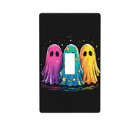 Housse d'interrupteur néon avec trois fantômes colorés - Plaque murale pour cuisine, ferme, chambre à coucher, salle de bain