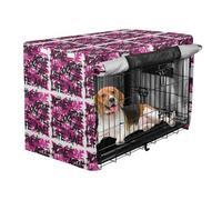 Housse d'intimité pour cage de chien avec double fermeture éclair pour extérieur, jardin, graffiti noir poudré, lettre Street Art