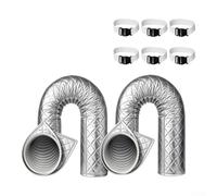 Housse d'isolation portable pour tuyau d'aération de 12,7 à 15,9 cm, manchon de conduit d'échappement CA de 152,4 cm, tissu Oxford, lavable (2 pièces + 6 sangles)