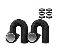 Housse d'isolation portable pour tuyau d'aération de 12,7 à 15,9 cm, manchon de conduit d'échappement en tissu Oxford, lavable (noir, 2 pièces + 6 sangles)