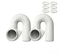 Housse d'isolation portable pour tuyau d'aération de 12,7 à 15,9 cm, manchon de conduit d'échappement en tissu Oxford, lavable (blanc 2 pièces + 6 sangles)