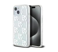 Housse DKNY Liquid Glitter Multilogo Blanc - iPhone 13/14/15