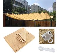 Housse d'ombrage extensible et rétractable, résistante aux UV, 85 % respirante, à séchage rapide, imperméable, en polyéthylène haute densité, voile d'ombrage rectangulaire beige pour un confort