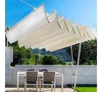 Housse d'ombrage rétractable pour cadre de pergola, auvent coulissant avec câble métallique ondulé pour patio, terrasse, cour, porche,