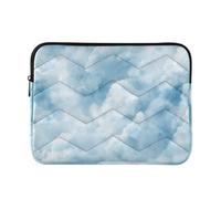 Housse d'ordinateur souple bleu nuage aquarelle | Housse pour ordinateur portable pour bibliothèque - Corps en polyester matelassé avec accès facile par le haut