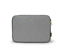 DICOTA Skin Case Flow, Pochette pour Ordinateur Portable/Notebook/Tablette, Sac pour Ordinateur Portable en Néoprène, Extensible, Gris/Jaune, pour Ordinateurs Portables 13-14,1"