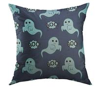 Housse d'oreiller Automne Noir Abstrait pour Filles Garçons Créatif Fantôme Nuage Boo Halloween Drôle Coloré Lumineux Taie d'oreiller Decoratif Taie Coussin pour Salon 45X45 Cm