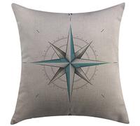 Housse d'oreiller Diagramme du Vent Antique De La Boussole pour Les Directions Cardinales De La Terre Illustration Teal Et Dimgray Taies Oreiller Respirant Taie Coussin pour Maison 45X45 Cm