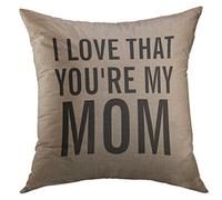 Housse d'oreiller Maman, J'aime Que Tu Sois Ma Mère, Toile De Jute, Lin, Jute, Journée Taie Coussin Luxe Housses De Coussin pour Patio 45X45 Cm