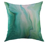 Housse d'oreiller Peinture Abstraite en Agate Marbrée, Effet Marbré Liquide, Lignes Ondulées Macro, Vert Émeraude Créatif Taies Oreiller Super Doux Housses De Coussin pour Maison 45X45 Cm