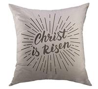 Housse d'oreiller Résurrection Colorée Christ Est Ressuscité Lettrage Moderne Noir Et Blanc Dimanche Taie d'oreiller Super Doux Taie Coussin pour Maison 45X45 Cm