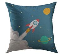Housse d'oreiller Rocket Flat pour Le Processus De Développement De Démarrage De Projet Lancement De Fusée Spatiale Vol Voyage vers Le Taie d'oreiller Super Doux Taie Coussin 45X45 Cm