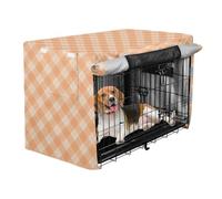 Housse écossaise pour cage de chien avec store enrouleur Orange 91,4 cm
