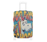 Housse élastique anti-poussière lavable pour valise accessoire de voyage Convient aux bagages de 45,7 à 81,3 cm, 100 days school unicorns blue doodle, S 18-20 in