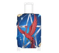 Housse élastique pour bagages de voyage Housse anti-poussière pour valise de protection pour bagages Convient aux bagages de 45,7 à 81,3 cm, Abstrait Phénix Rouge Étoile Ciel bleu, M 22-24 in