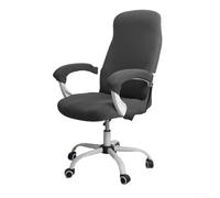 Housse élastique pour fauteuil club pivotant avec accoudoirs, protection à 360 degrés, motif imprimé moderne, en plusieurs couleurs (gris foncé)